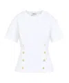 Elisabetta Franchi Button Embellished T-shirt In White