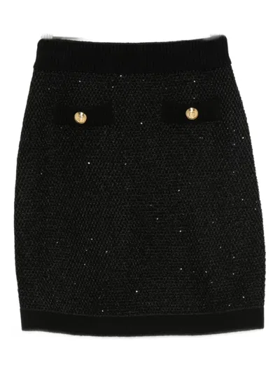 Elisabetta Franchi Button-embellishment Skirt In Black