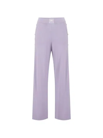 Elisabetta Franchi Button-embellishment Trousers In Purple