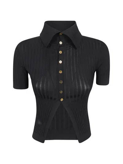 Elisabetta Franchi Button Fastening Cardigan In Blue