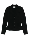 Elisabetta Franchi Button-fastening Fitted Jacket In Black