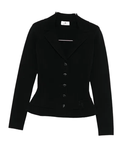 ELISABETTA FRANCHI BUTTON-FASTENING FITTED JACKET