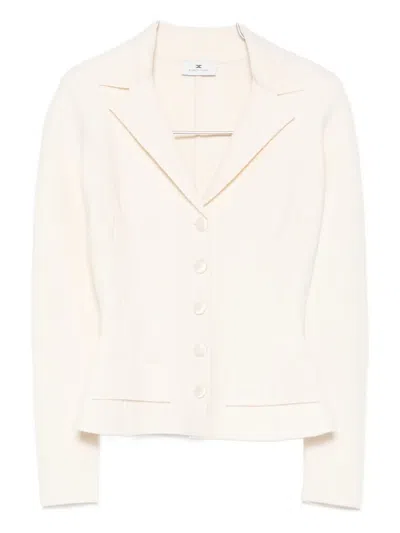 Elisabetta Franchi Button-fastening Fitted Jacket In Neutral