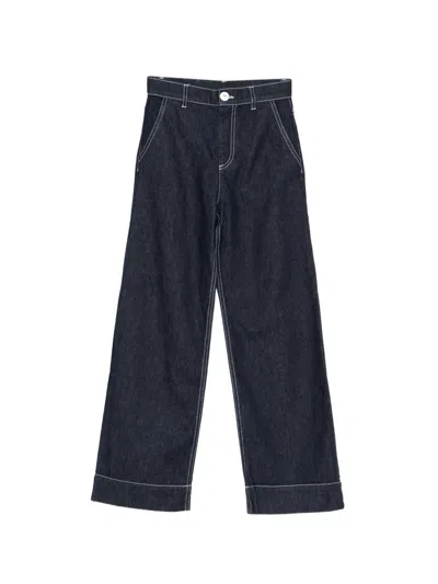 Elisabetta Franchi Button-fastening Jeans In Blue
