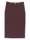 Elisabetta Franchi Button-fastening Pencil Skirt In Purple