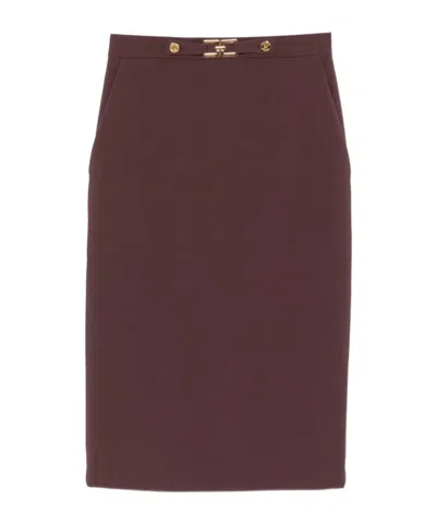 ELISABETTA FRANCHI BUTTON-FASTENING PENCIL SKIRT
