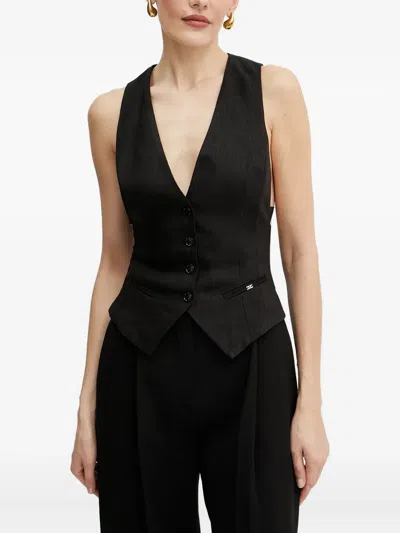 ELISABETTA FRANCHI BUTTON-FASTENING SLEEVELESS WAISTCOAT