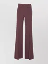 Elisabetta Franchi Flared Leg Trousers Gold-tone Buttons In Burgundy