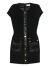 Elisabetta Franchi Button-front Mini Dress In Black