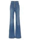 Elisabetta Franchi High-waisted Flared Denim Jeans In Light Blue