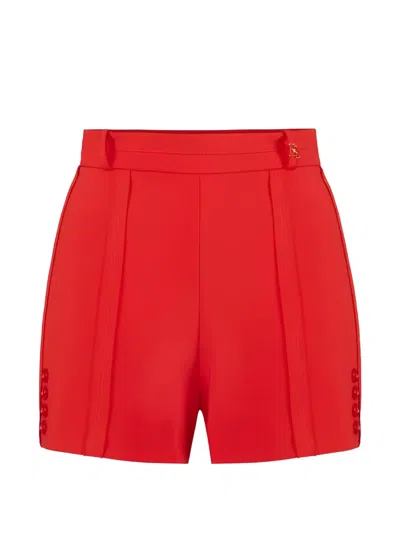 Elisabetta Franchi Button Logo-detail Shorts In Red