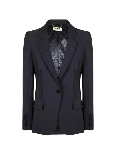 Elisabetta Franchi Button Single-breasted Blazer In Black