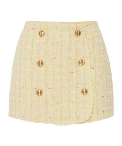 Elisabetta Franchi Button Skirt In Nude