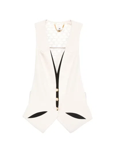 Elisabetta Franchi Button Sleeveless Waistcoat In White