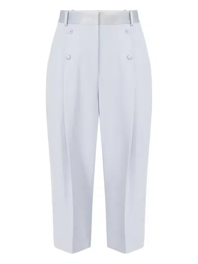 Elisabetta Franchi Button Waistband Trousers In Blue