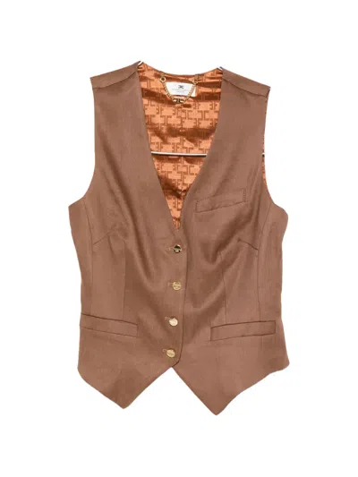 Elisabetta Franchi Waistcoat With Buttons In Brown