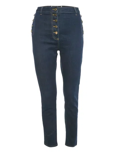 Pre-owned Elisabetta Franchi Buttoned Denim Jeans In Blue