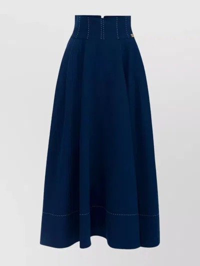ELISABETTA FRANCHI BUTTONED HALTER NECK HIGH WAIST MIDI SKIRT