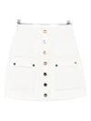 Elisabetta Franchi Buttoned Quilted Jacket In White