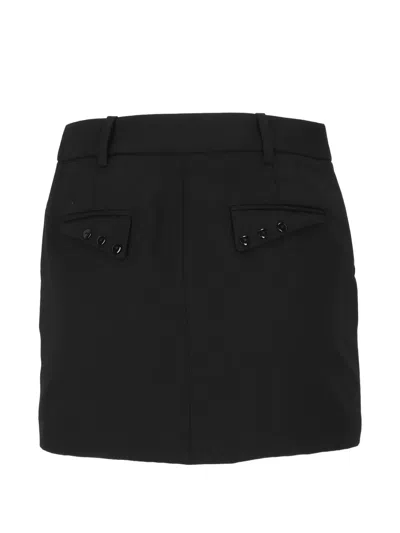 Elisabetta Franchi Button-flap Pocket Mini Skirt In Black