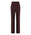 Elisabetta Franchi Contrast-topstitching Wool Straight Trousers