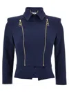Elisabetta Franchi Structured Shoulder Jacket With Gold Zippers