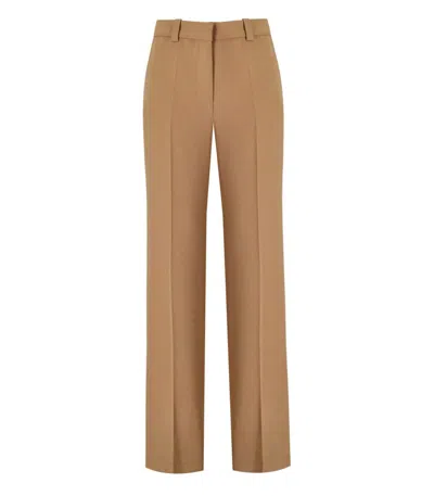 Elisabetta Franchi Camel Palazzo Trousers In Beige