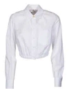 Elisabetta Franchi Georgette Cropped Shirt With Elastic Band