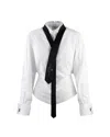 Elisabetta Franchi Camicia Bianca Con Cravatta In White