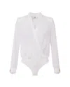 Elisabetta Franchi White Georgette Body Shirt With Cufflinks In White