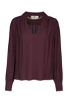 Elisabetta Franchi Logo Metal Detail Collar Shirt In Burgundy