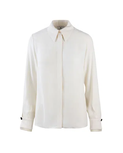 ELISABETTA FRANCHI ELISABETTA FRANCHI CAMICIA IN GEORGETTE CON FOULARD AVORIO