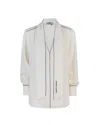 Elisabetta Franchi Georgette Shirt With Scarf And Piping