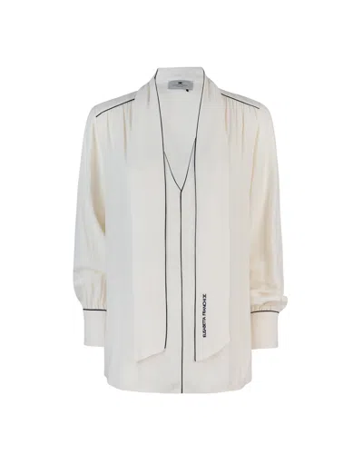 ELISABETTA FRANCHI ELISABETTA FRANCHI CAMICIA IN GEORGETTE CON SCIARPA E PIPING