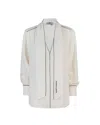 Elisabetta Franchi Georgette Shirt With Scarf And Piping In E84
