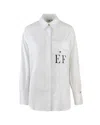 Elisabetta Franchi White Striped Cotton Poplin Shirt In White