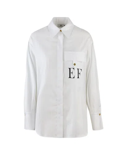 ELISABETTA FRANCHI ELISABETTA FRANCHI CAMICIA IN POPELINE DI COTONE A RIGHE BIANCA