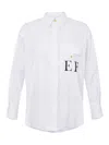 Elisabetta Franchi White Striped Cotton Poplin Shirt In White