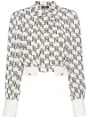 Elisabetta Franchi Georgette-bluse Mit Logo-print In E84burro/nero