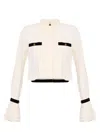 Elisabetta Franchi Camisole Shirt With Layered Ruffle Cuffs In White