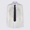 Elisabetta Franchi White Silk Shirt With Front Fringes In White
