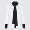 Elisabetta Franchi Casual Geometric Pattern Long Sleeve Top In White