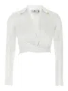 Elisabetta Franchi Cropped Shirt With Button And Collar Detail