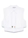 Elisabetta Franchi Collared Sleeveless Shirt Pleated Front In White