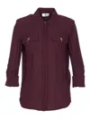 Elisabetta Franchi Shirt With Chest Pockets And Collared Neck In Burgundy