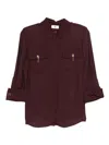 Elisabetta Franchi Shirt With Chest Pockets And Collared Neck In Brown