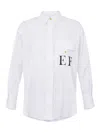 Elisabetta Franchi White Striped Cotton Poplin Shirt In White
