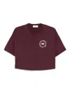 Elisabetta Franchi Logo-print Cropped T-shirt In Black