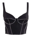 Elisabetta Franchi Contrasting Corset Top In Black