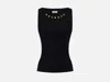 Elisabetta Franchi Fitted Sleeveless Top Gold Embellishments In Black